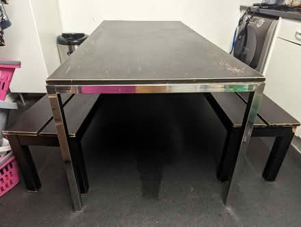 Photo of free Ikea black table & 2 benches (East Dulwich SE22) #2