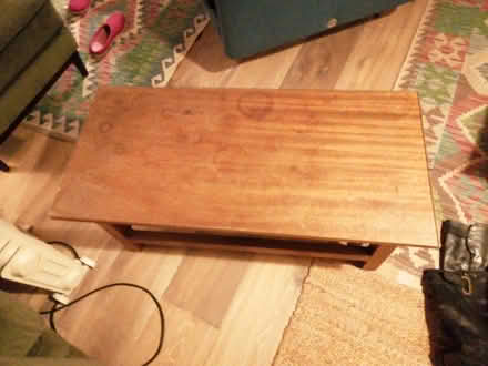 Photo of free Wood Coffee table with heavy glass top (Innox Hill BA11) #3