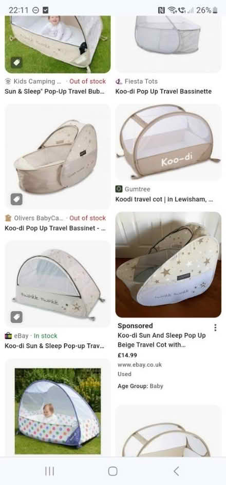 Photo of Pop up travel cot (Loughborough (LE11)) #1