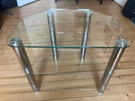 Photo of free Glass and chrome corner TV stand (Polwarth EH14) #2