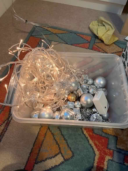 Photo of free Christmas Tree with lights and decorations (Potterells Farm AL9) #2