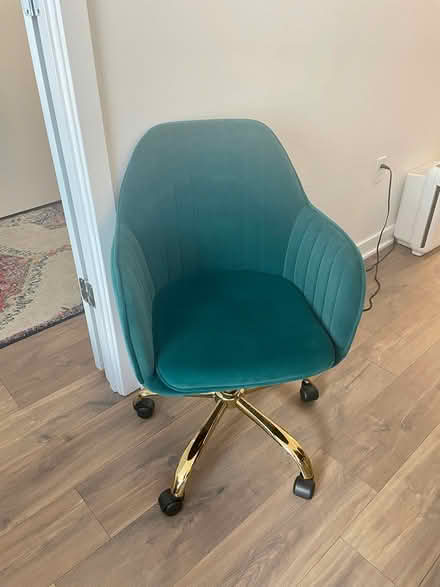 Photo of free Green Velvet Chair (Union Market) #2