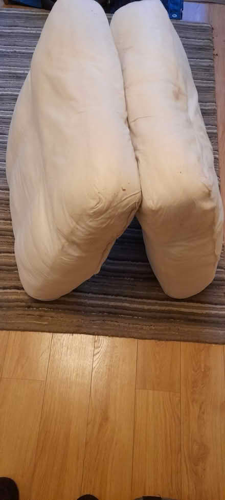 Photo of free 2 old settee cushions without covers (Shelton Lock DE24) #1