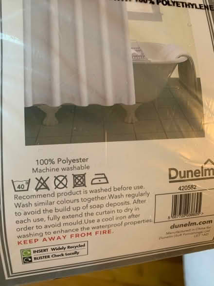 Photo of free Shower curtain extra long white (S7 Netheredge) #3