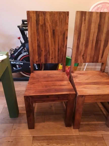Photo of free 4 solid Wooden chairs (Denmead PO7) #4