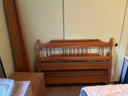 Photo of free Full bed wood frame (West Riverside off 91 freeway) #1