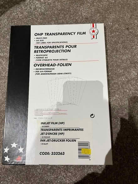Photo of free Overhead projector film (Buxton Central SK17) #1
