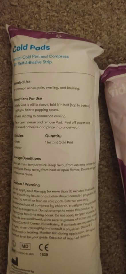 Photo of free Cold perineal pads (post-partum) (Beckenham hill) #1