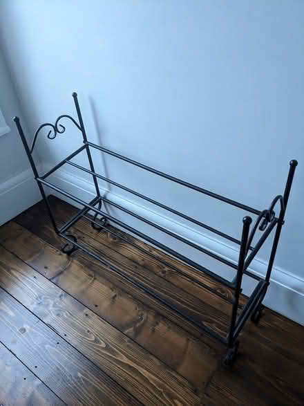 Photo of free Black metal shoe rack (West Bridgford Nottingham) #3
