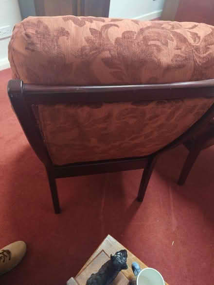 Photo of free Two red fabric wood chairs (Kendal LA9) #2