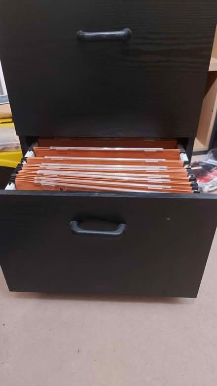 Photo of free Black 2 drawer filing cabinet (Tewkesbury GL20) #1