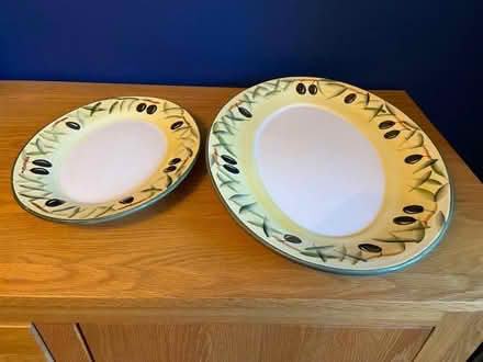 Photo of free Two serving platters hand painted (Horsell GU21) #1