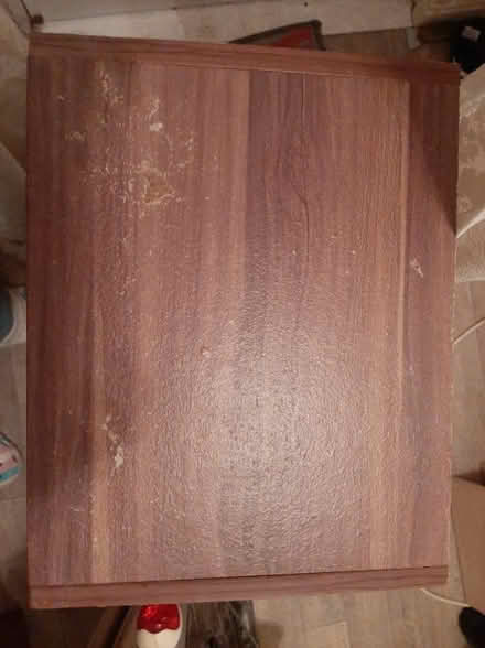 Photo of free Brown wooden three shelf unit (Cregagh Road) #1
