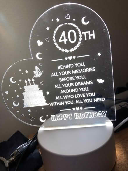 Photo of free 40th birthday diffusing ‘lamp’ + key ring (St Julians AL1) #4