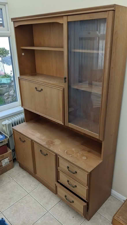 Photo of free 1970s style wall cupboard sideboard display unit (Portchester PO16) #1