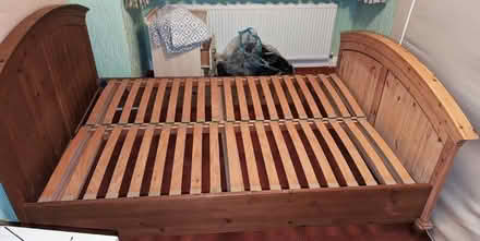 Photo of free King size bed frame. Wood (Alverthorpe WF2) #1
