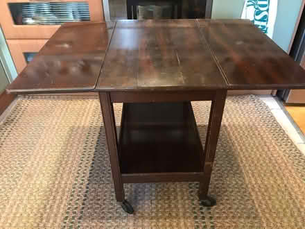 Photo of free Vintage folding table with wheels (hornsey N8) #2