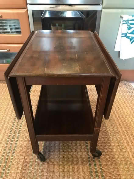 Photo of free Vintage folding table with wheels (hornsey N8) #3