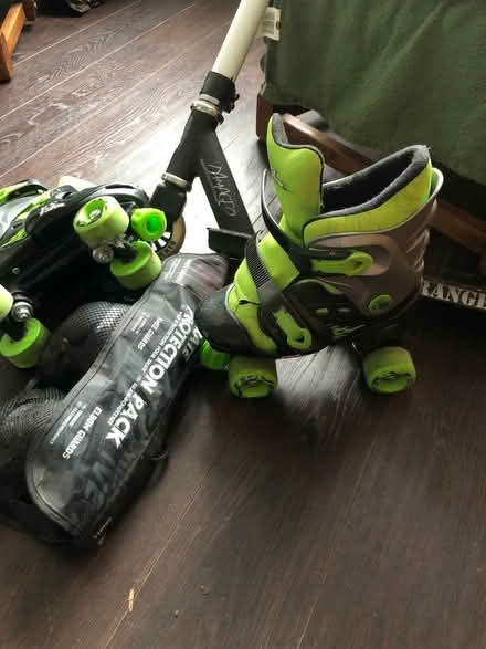 Photo of free Kids roller skates (size 1-4) scooter and protector guards (Woolton L19) #2