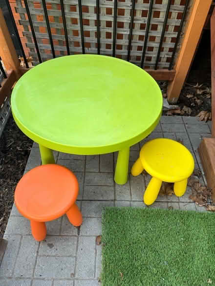 Photo of free Children’s table and 2 stools (Mississauga/ Streetsville) #1