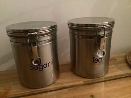 Photo of free 2 metal sealed containers (Priory Avenue TN34) #1