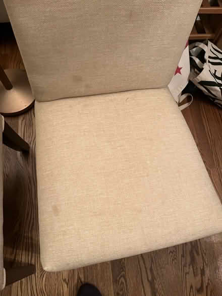 Photo of free Two upholstered dining room chairs (Palisades DC.) #4