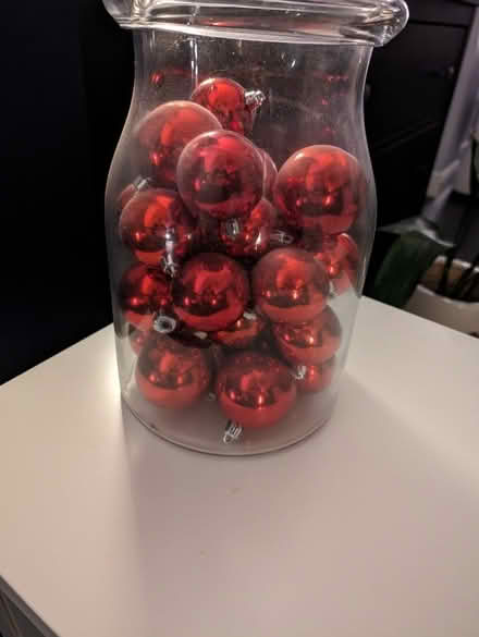 Photo of free 30 red Xmas tree baubles (Stanway CO3) #1