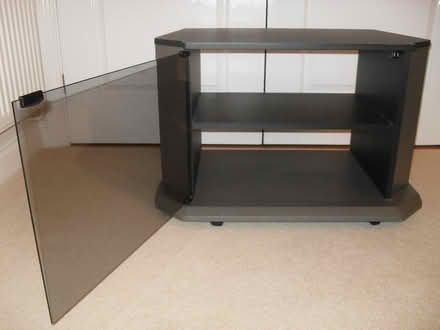 Photo of free TV cabinet on wheels, glass door (BA15 Centre Bradford on Avon) #2