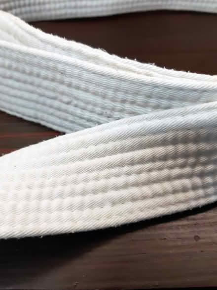 Photo of free White Gi belt (Judo, Jiu Jitsu, Karate) plain cotton 247cm (Sprowston NR3) #1