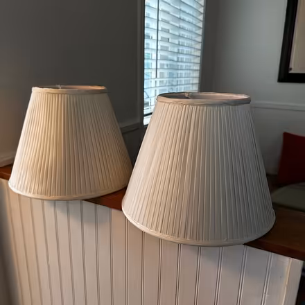 Photo of free Pair of pleated fabric lampshades (West Seattle Admiral) #1