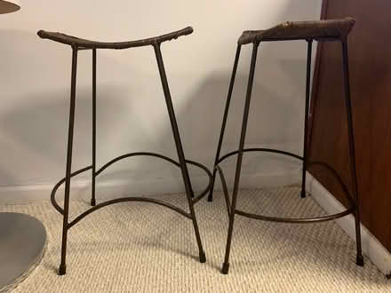 Photo of free Two rattan and metal stools (Long Branch (Silver Spring)) #2