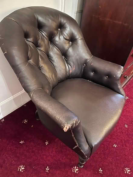 Photo of free Old Leather Armchair (Montpelier) #1