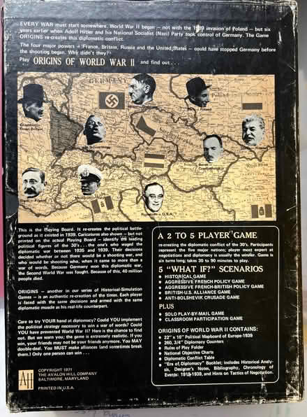Photo of free Avalon Hill War & Deplomacy Games (Brookline Village) #2
