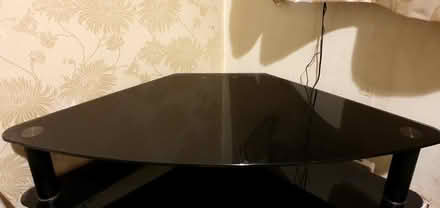 Photo of free TV Stand - black glass (Heeley Bridge S8) #2