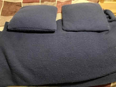 Photo of free Navy blue wooden throw/bedcover (Edlesborough LU6) #1