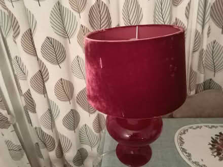 Photo of free Glass table lamp with velvet shade (Edinburgh EH10 Buckstone) #2