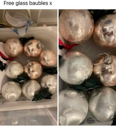 Photo of free Glass pink and taupe baubles (Penrith CA11) #1