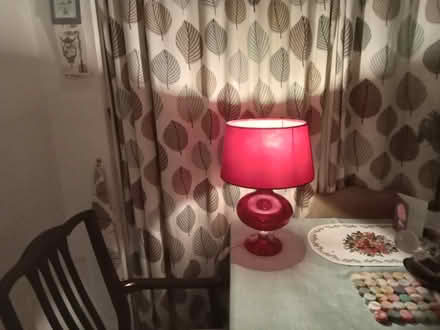 Photo of free Glass table lamp with velvet shade (Edinburgh EH10 Buckstone) #1