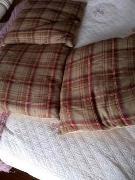Photo of free 3 Large Tartan Cushions 100% Wool (ME9) #2