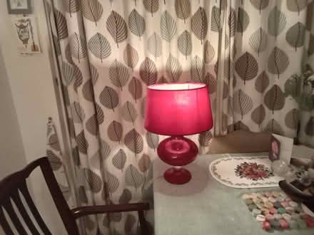 Photo of free Glass table lamp with velvet shade (Edinburgh EH10 Buckstone) #3