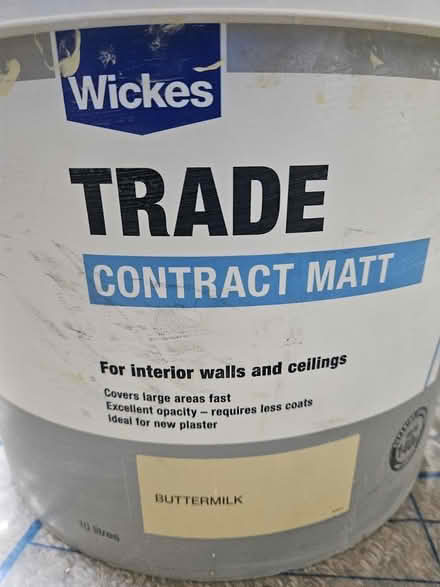 Photo of free Old buttermilk paint 10 litres (ME8, Gillingham) #1