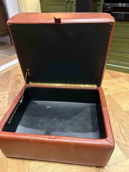Photo of free Storage stool brown leather look (Clapham Junction SW11) #2