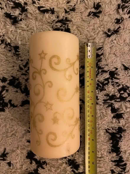 Photo of free Tall cream and gold Christmas candle (Lower Walkley S6) #1