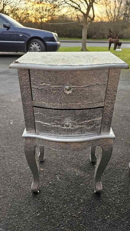 Photo of free 2x Metalic Silver bedside tables (Tamworth B77) #2
