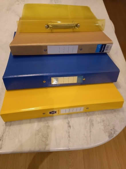 Photo of free 4 x A4 ring binder files in good condition (Bernards Heath AL3) #1