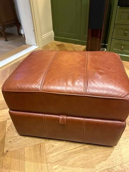 Photo of free Storage stool brown leather look (Clapham Junction SW11) #1
