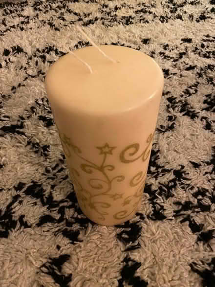 Photo of free Tall cream and gold Christmas candle (Lower Walkley S6) #2