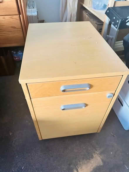 Photo of free Wooden file cabinet with wheels (Culver City) #1