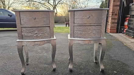 Photo of free 2x Metalic Silver bedside tables (Tamworth B77) #3