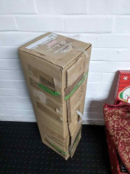 Photo of free Xmas tree, tree skirt, boxes (Frimley Green GU16) #1